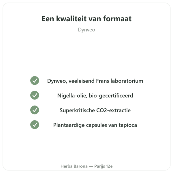 Zwarte komijnolie (Nigella) – Dynveo – 60 capsules kwaliteit Paris Herba Barona