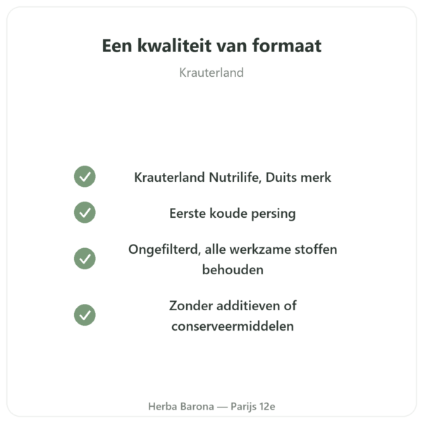 Zwarte Komijnolie Ongefilterd 1L Krauterland kwaliteit Paris Herba Barona