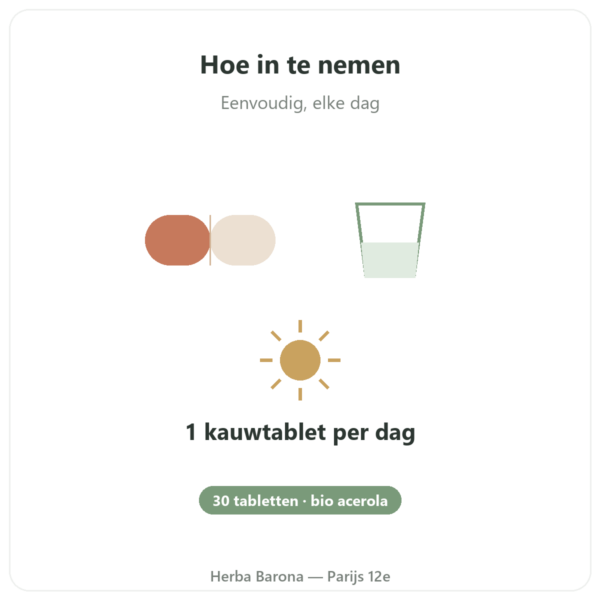 Acerola Bio Novoma 30 tabletten kwaliteit Paris Herba Barona