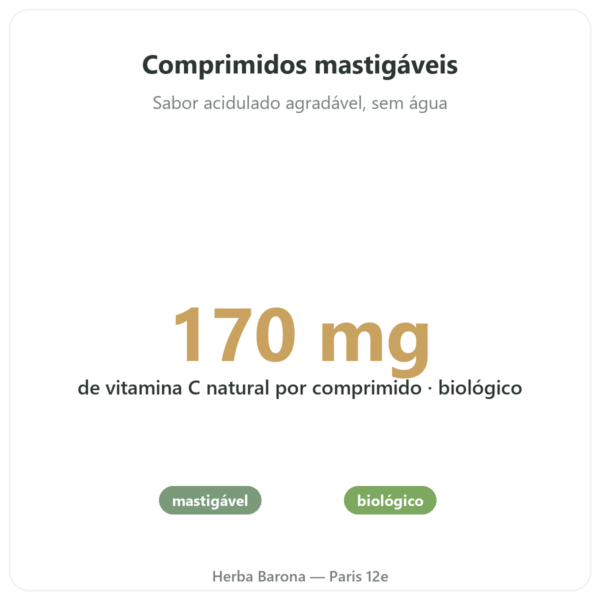 Acerola Bio Novoma 30 comprimidos benefícios e dados principais Paris Herba Barona