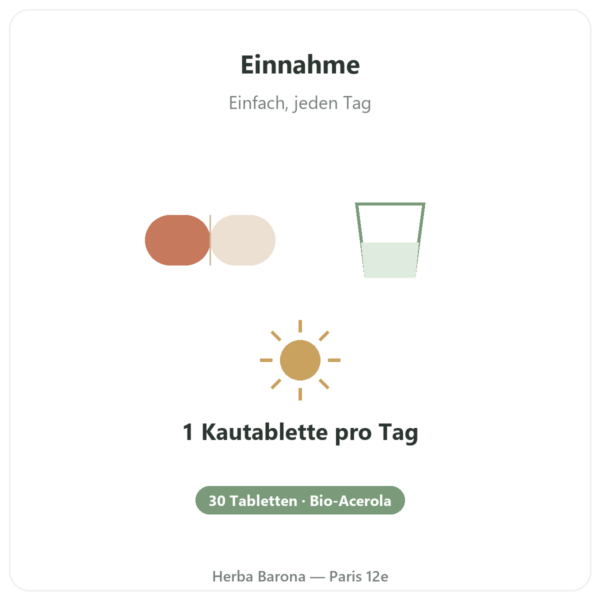 Acerola Bio Kautabletten – Novoma – 30 Stück Qualität Paris Herba Barona