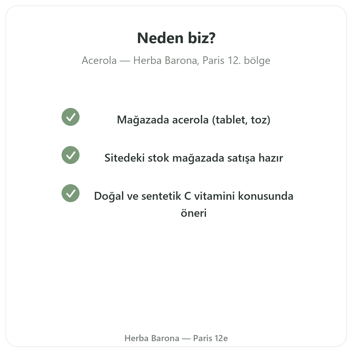 Paris’te Herba Barona’dan neden Acerola satın almalı - Paris 12. bölge