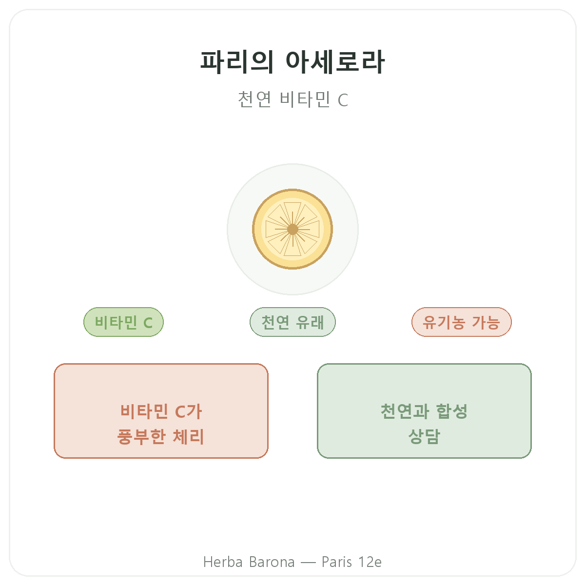아세로라 파리 - 파리 12구 Herba Barona 브랜드 소개