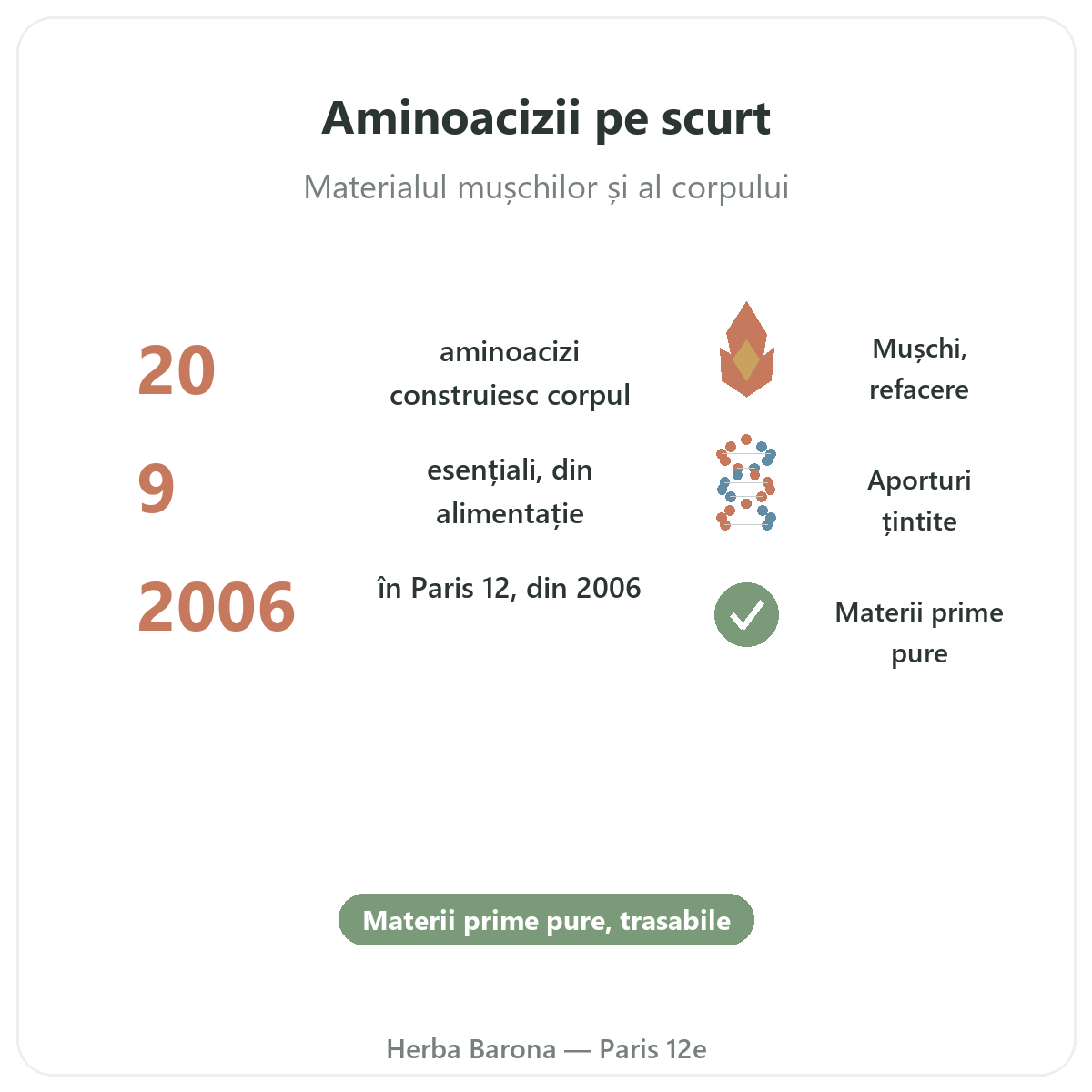 Aminoacizi Paris pe scurt - cifre cheie la Herba Barona Paris, arondismentul 12