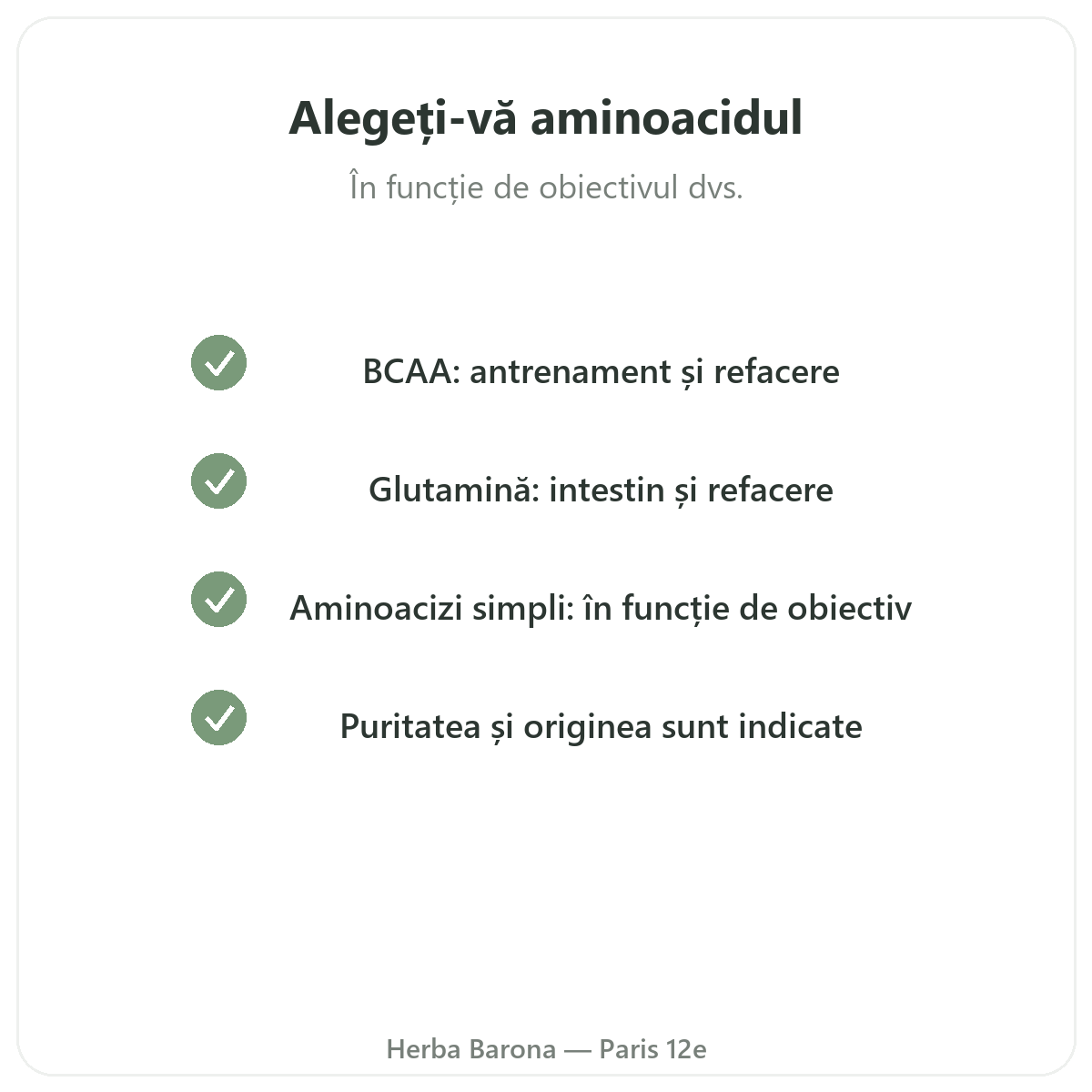 Aminoacizi Paris - angajamente de calitate la Herba Barona Paris, arondismentul 12