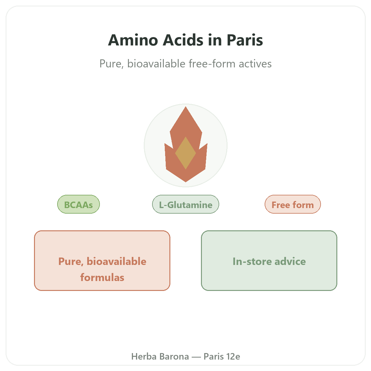 Amino acids in Paris - brand overview at Herba Barona Paris 12th
