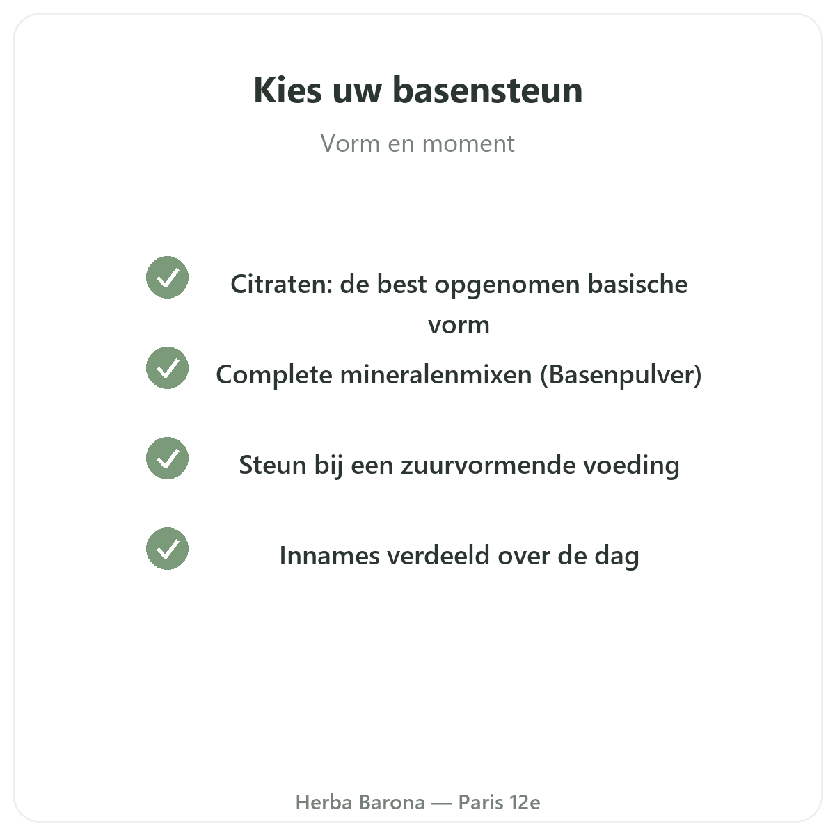 Zuur-base balans - belangrijkste actieve stoffen bij Herba Barona Parijs 12e