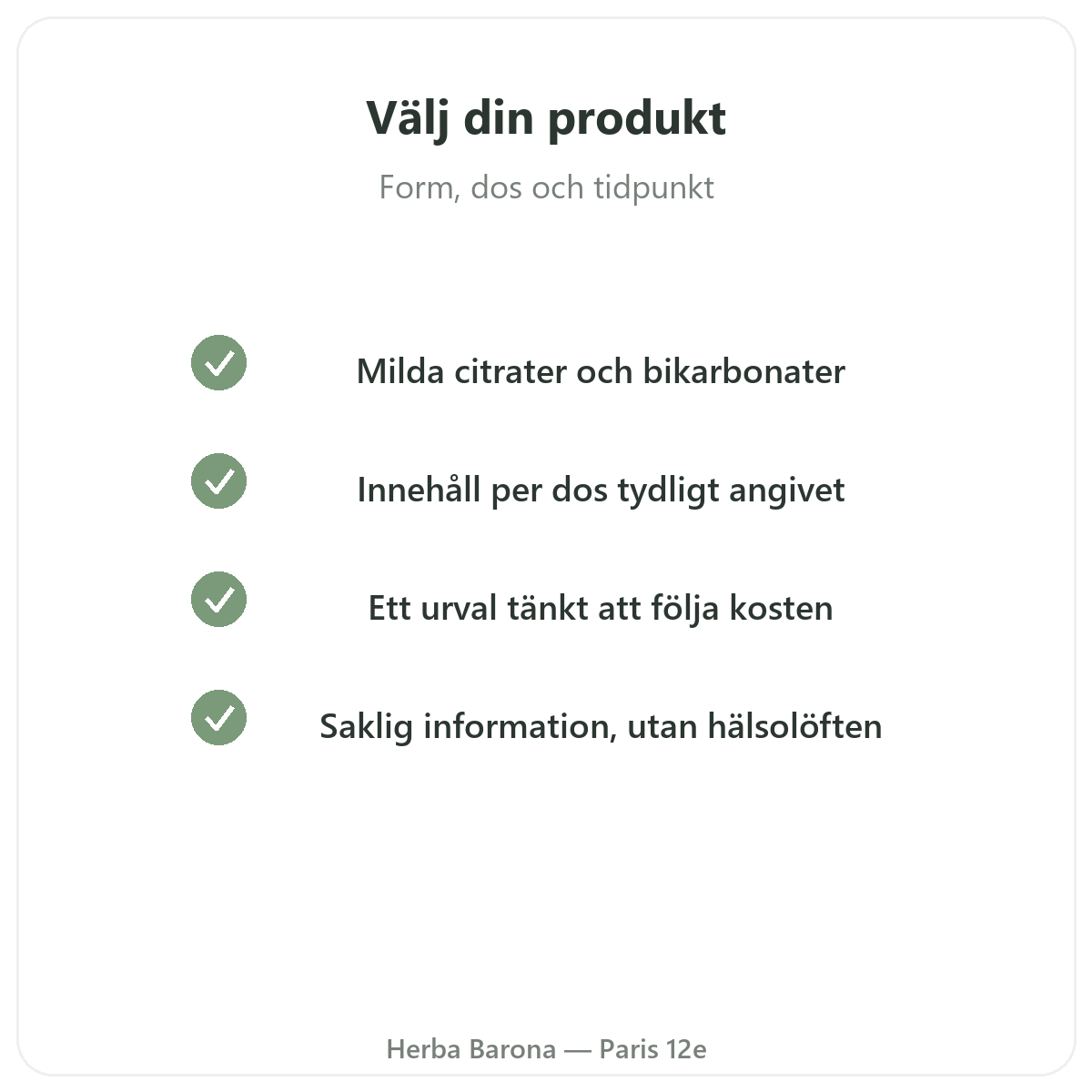 Syra-bas-balans - viktiga aktiva ämnen att välja hos Herba Barona Paris 12e