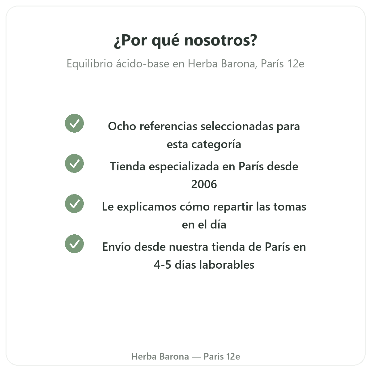 Por qué comprar Equilibrio ácido-base en París en Herba Barona Paris 12e