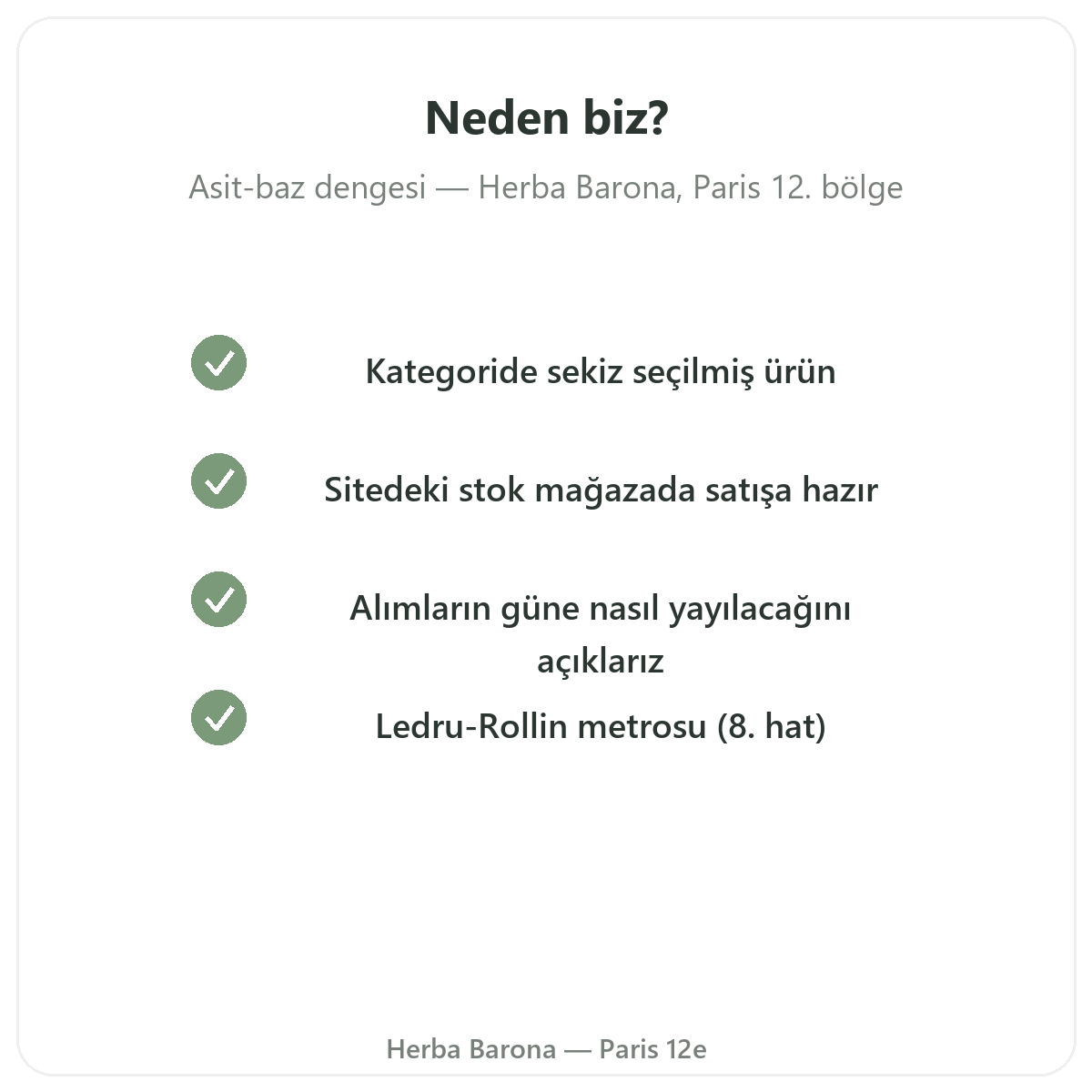 Asit-Baz Dengesi neden Herba Barona Paris 12. bölgeden alınmalı