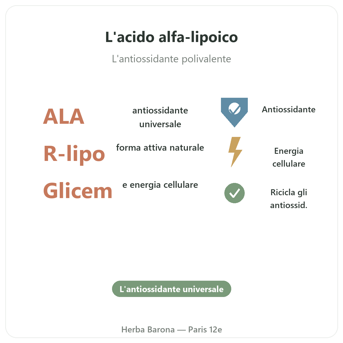 Acido alfa lipoico a Parigi in breve - dati chiave da Herba Barona Parigi 12e