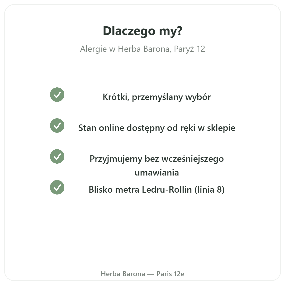 Dlaczego kupić suplementy na alergie - sklep w Paryżu i wysyłka do Polski