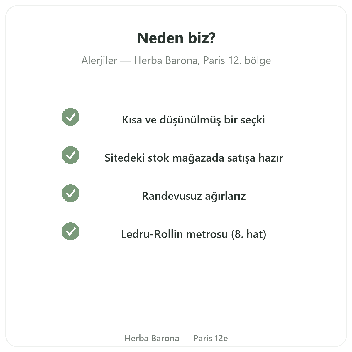 Paris’te Herba Barona’dan neden alerji takviyeleri satın almalı - Paris 12. bölge