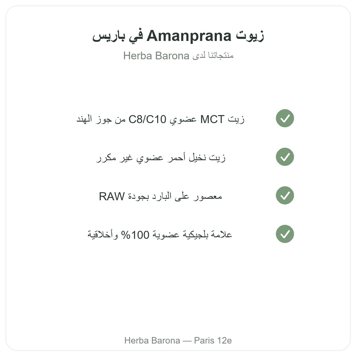 تشكيلة Amanprana في باريس لدى Herba Barona باريس 12