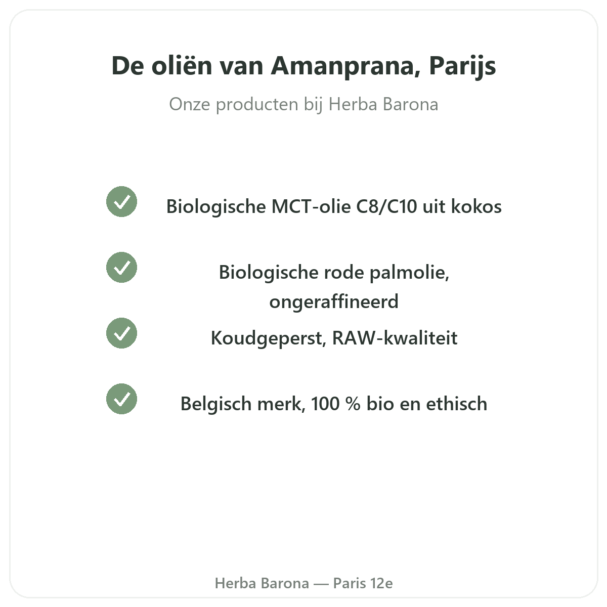 Het assortiment Amanprana in Parijs bij Herba Barona Parijs 12e