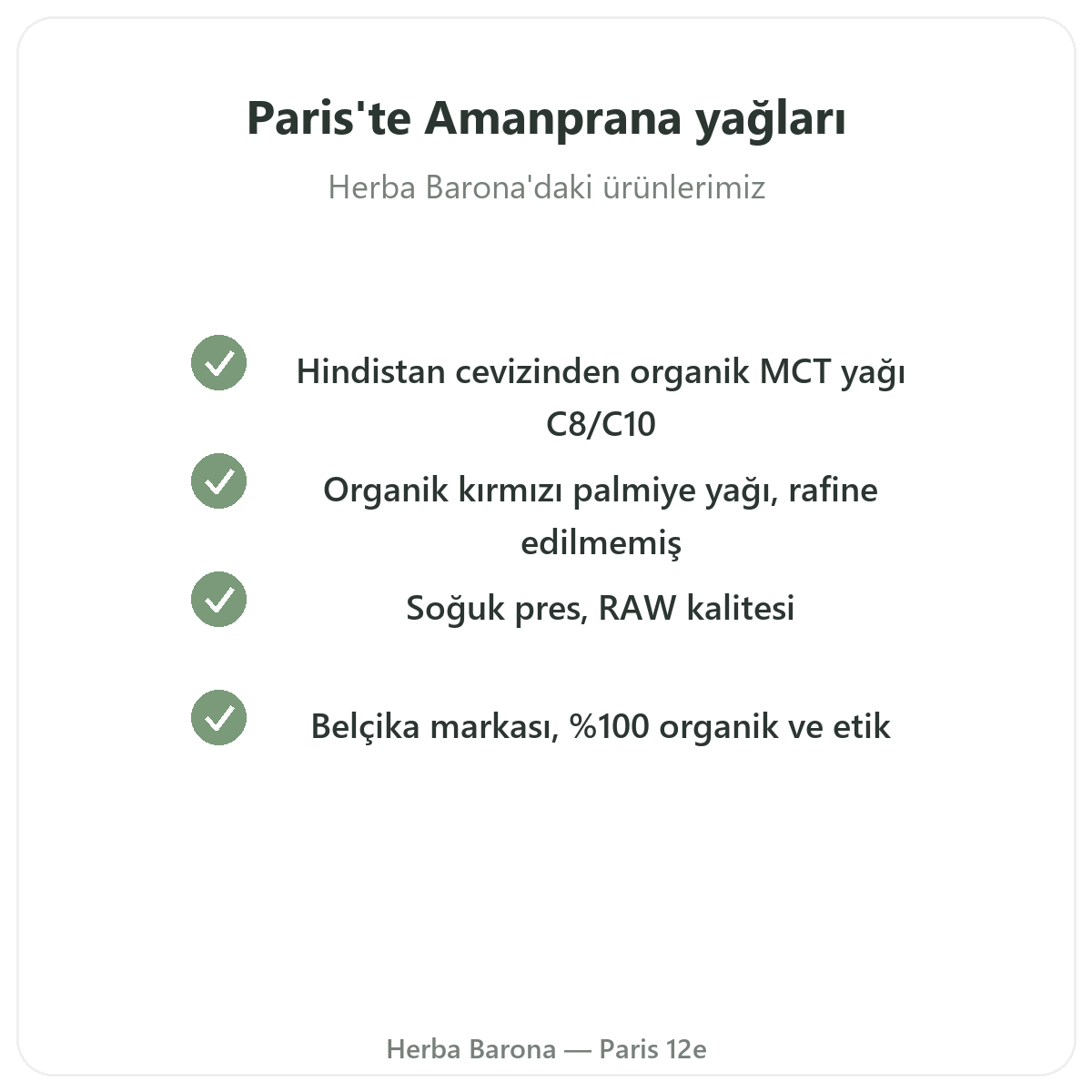 Paris’te Herba Barona’da Amanprana ürün yelpazesi - Paris 12. bölge