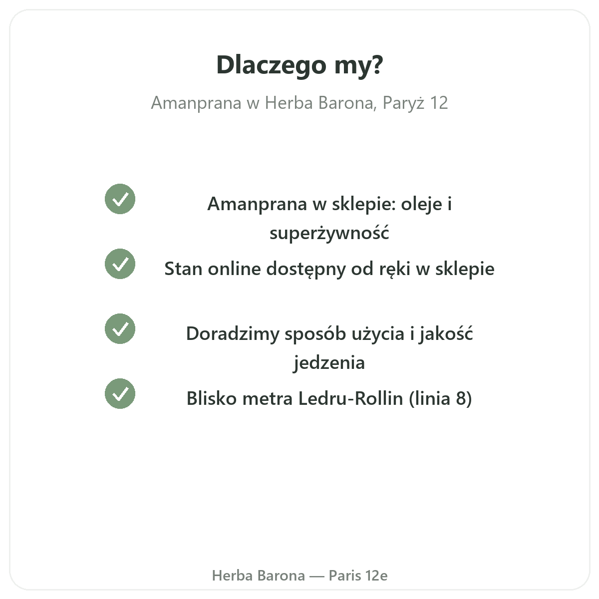 Dlaczego kupić Amanprana w Herba Barona, Paryż 12. dzielnica