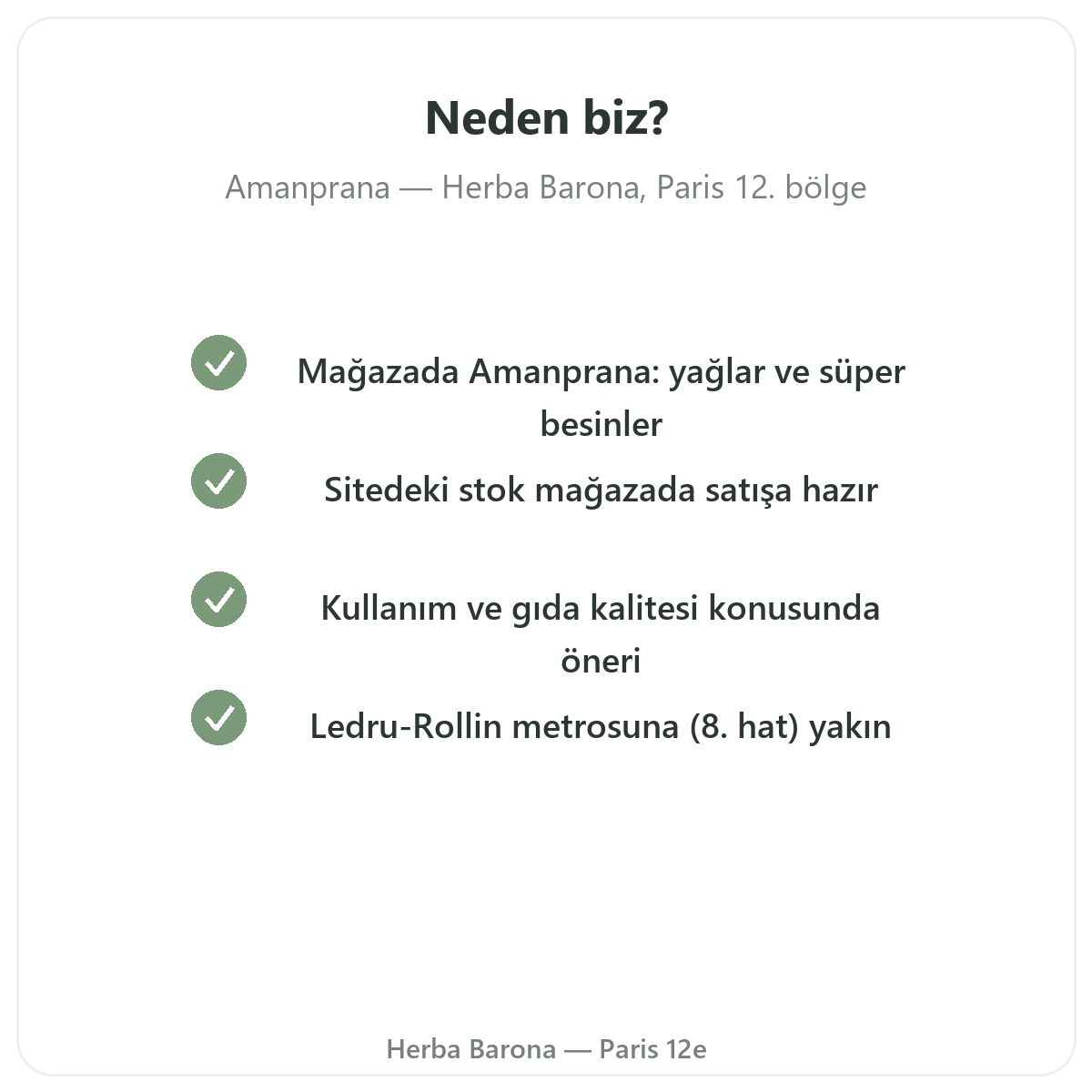 Paris’te Herba Barona’dan neden Amanprana satın almalı - Paris 12. bölge