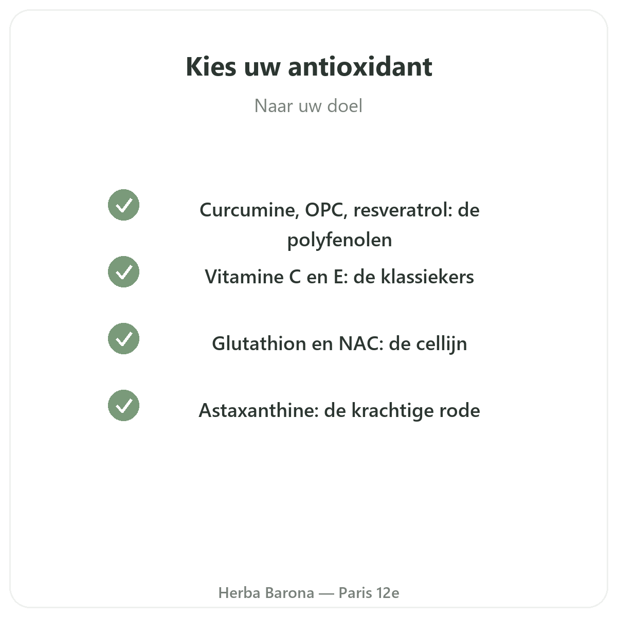Antioxydant Paris Paris - engagements qualite chez Herba Barona Paris 12e