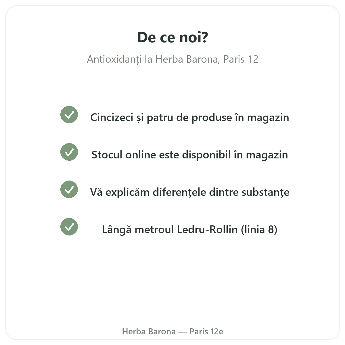 De ce să cumpărați Antioxidant Paris la Paris de la Herba Barona Paris, arondismentul 12