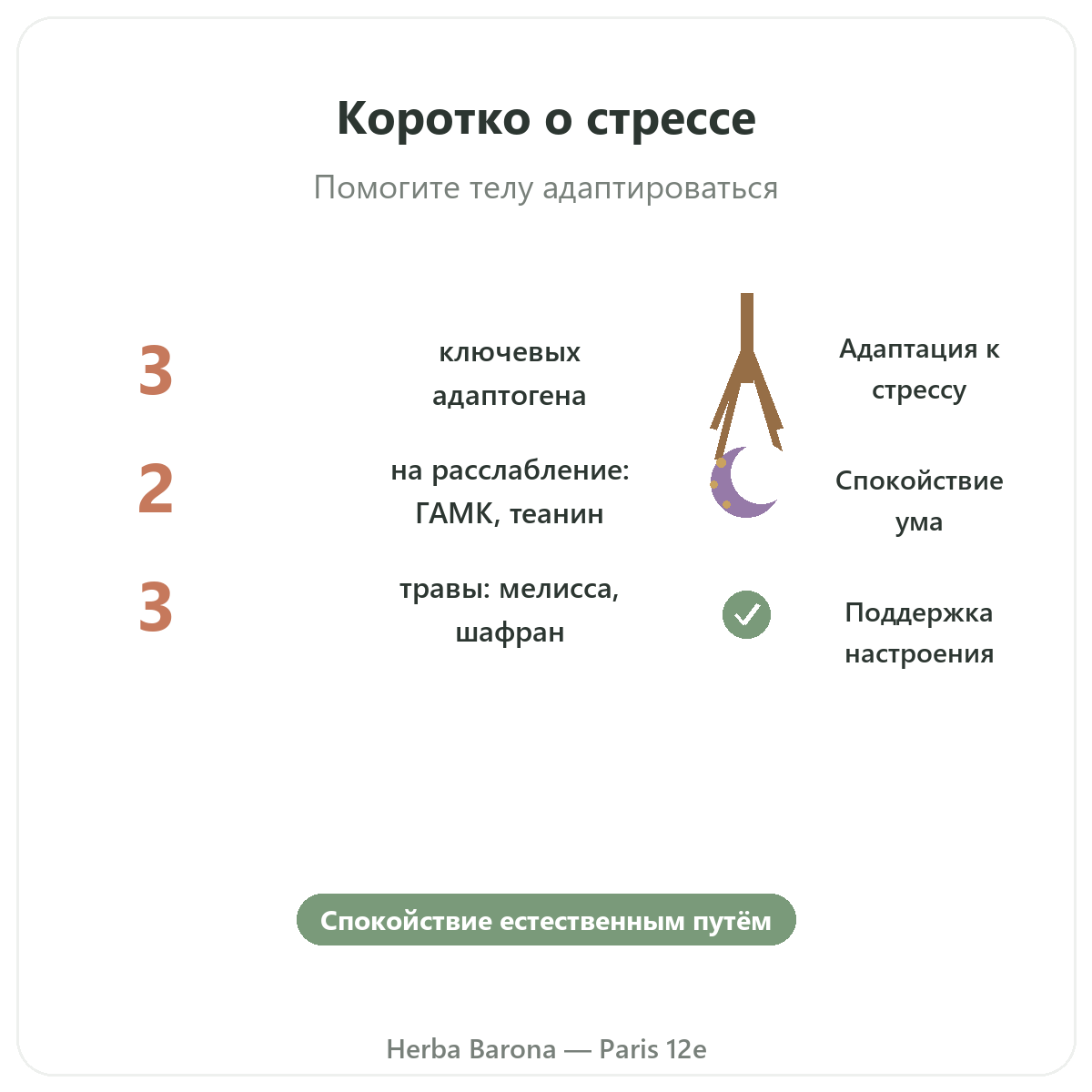 Антистресс Париж вкратце — ключевые цифры в магазине Herba Barona, Париж, 12-й округ