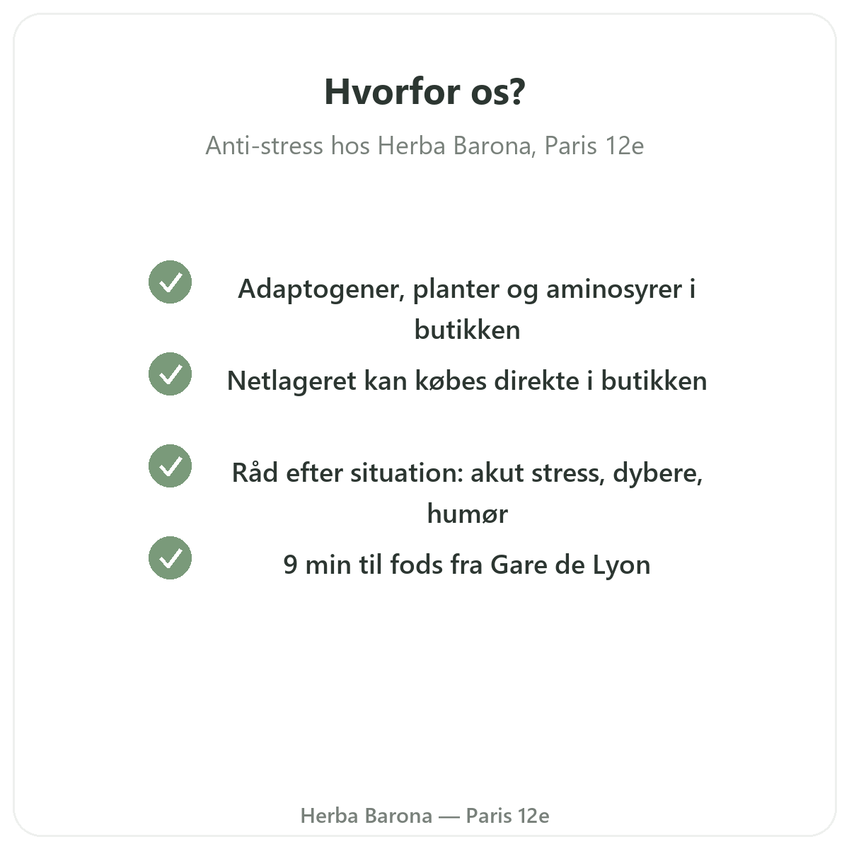 Hvorfor købe anti-stress-produkter i Paris hos Herba Barona Paris 12