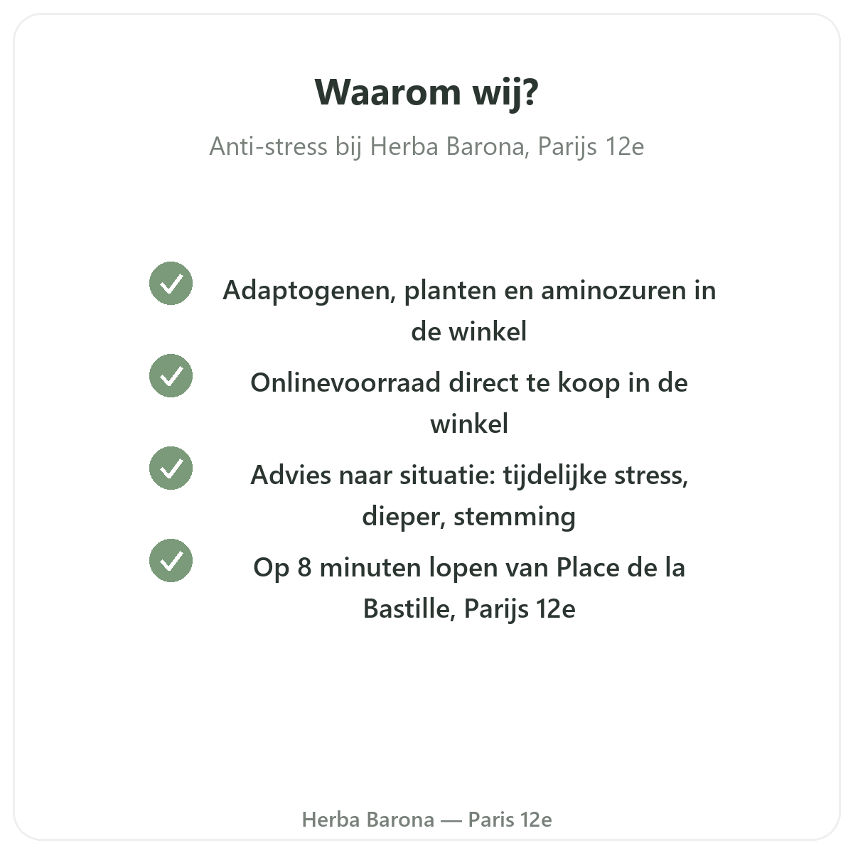 Pourquoi acheter Anti-stress Paris a Paris chez Herba Barona Paris 12e