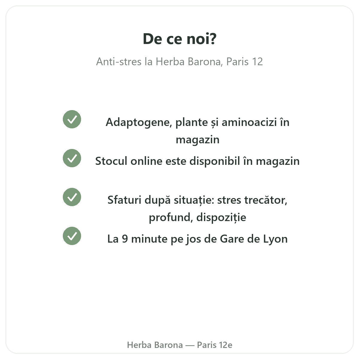 De ce sa cumparati Anti-stres Paris la Paris de la Herba Barona Paris, arondismentul 12