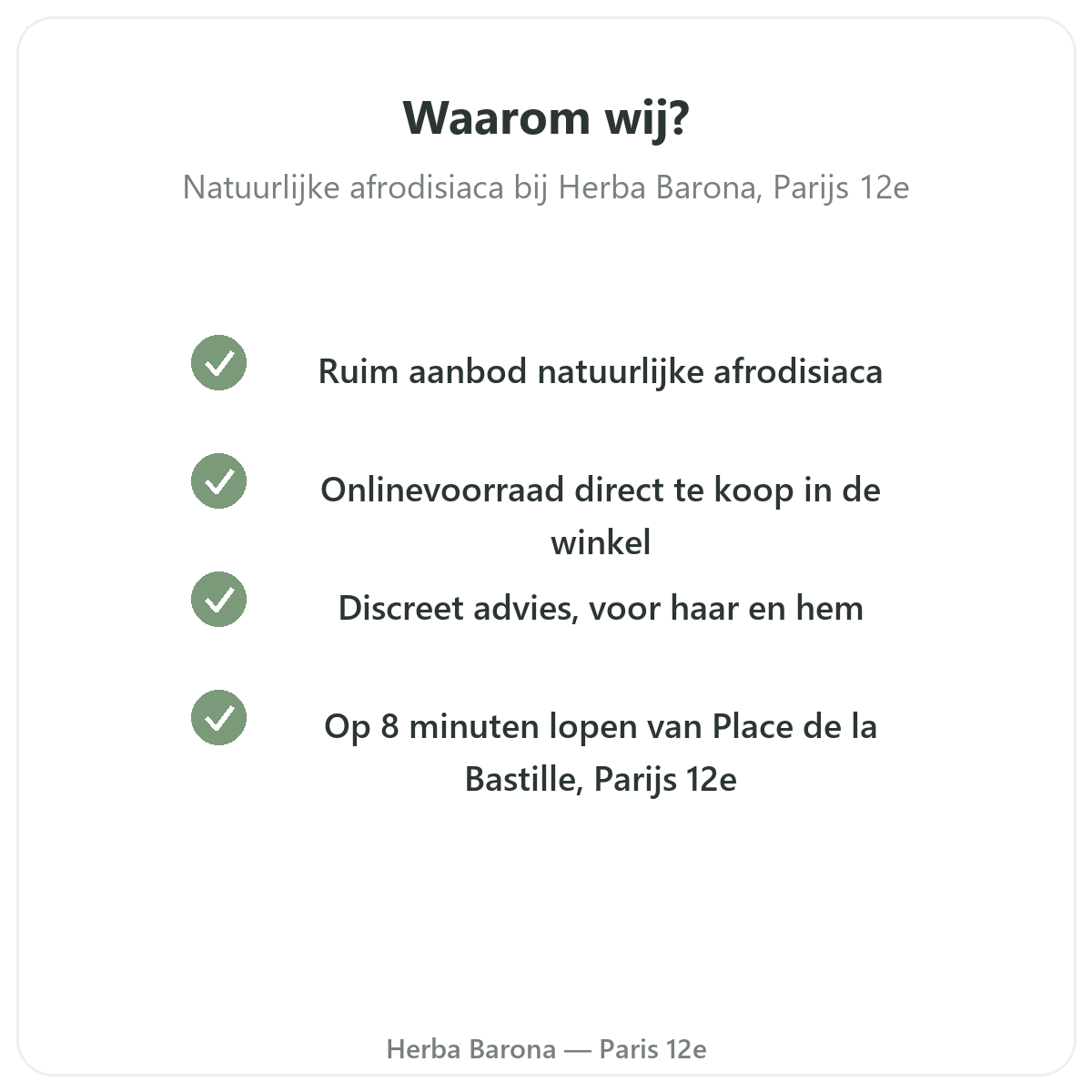 Waarom uw natuurlijke afrodisiaca kopen in Parijs bij Herba Barona Parijs 12e