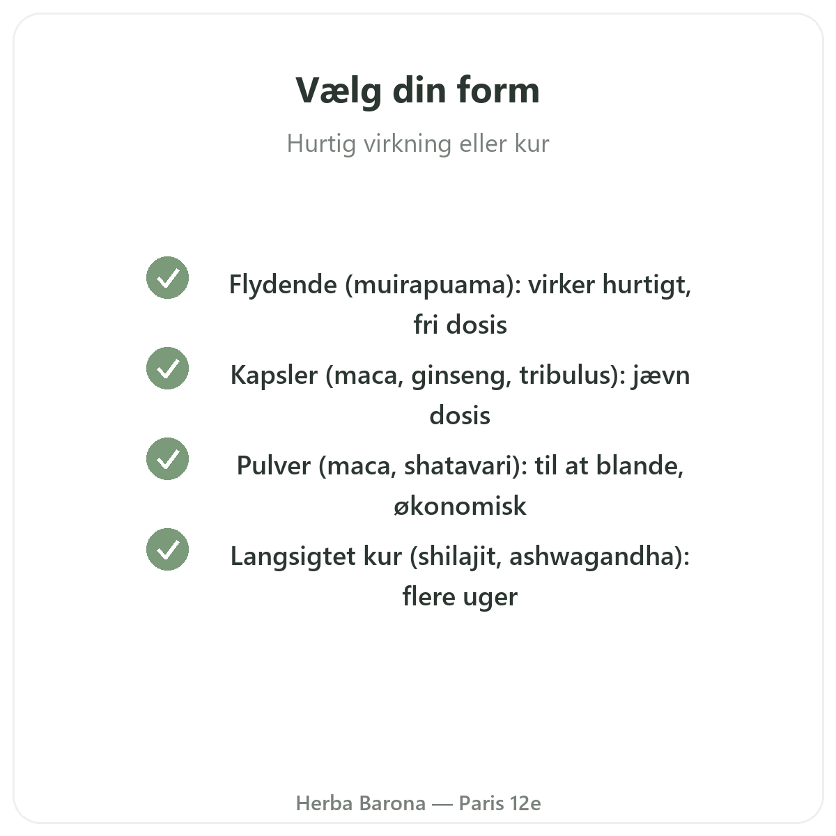 Hvilken form for afrodisiakum skal du vælge — flydende, kapsler, pulver — Herba Barona Paris 12