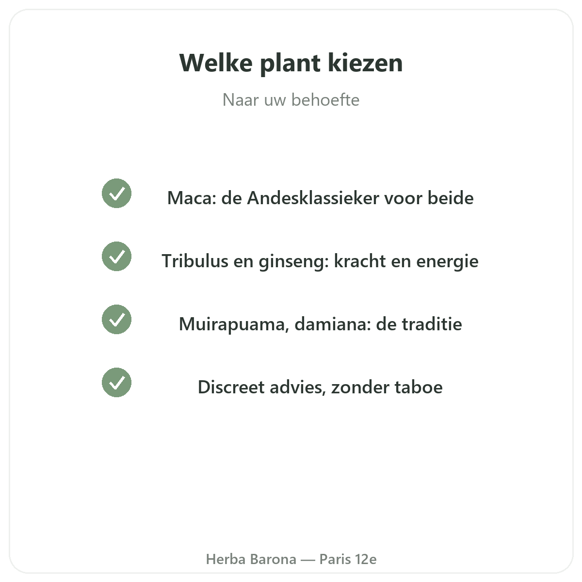 Welke vorm afrodisiacum kiezen — vloeibaar, capsules, poeder — Herba Barona Parijs 12e
