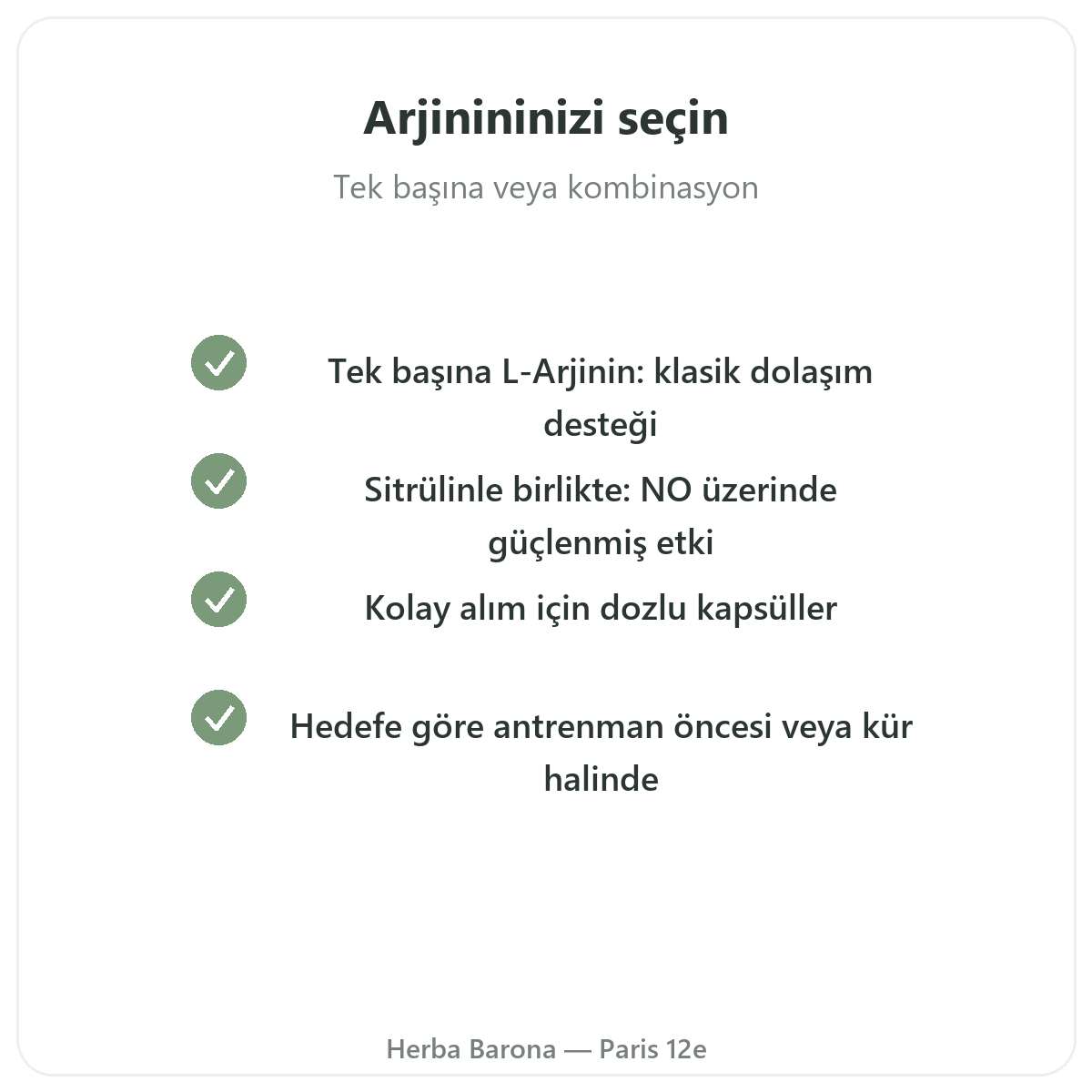 Arginin Paris Paris - Herba Barona Paris 12. bölgede kalite taahhütleri