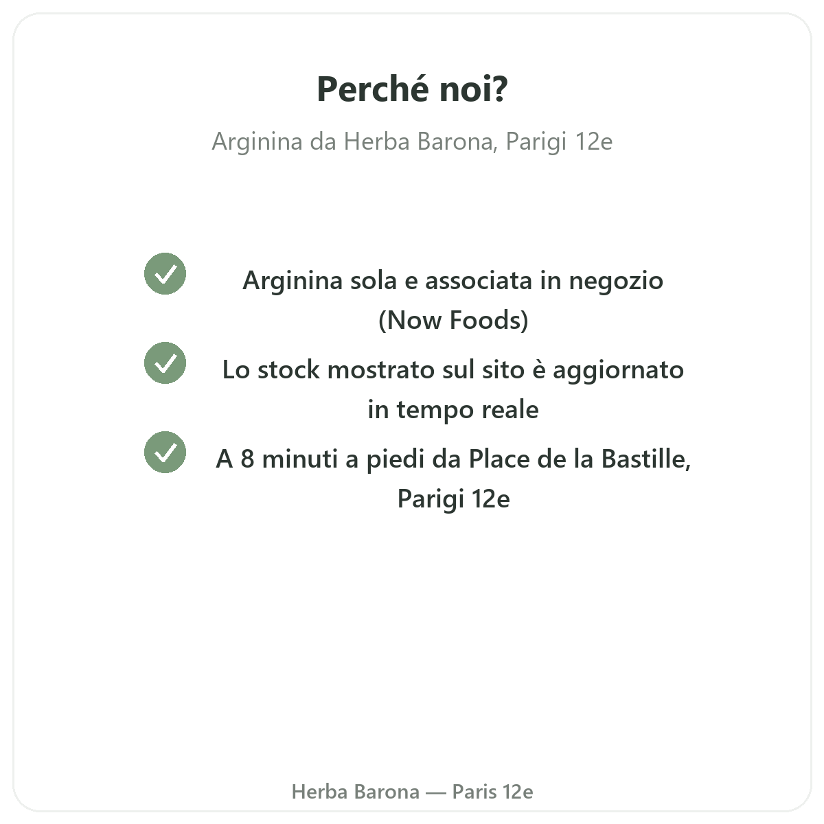 Perché acquistare Arginina Parigi a Parigi da Herba Barona Parigi 12e