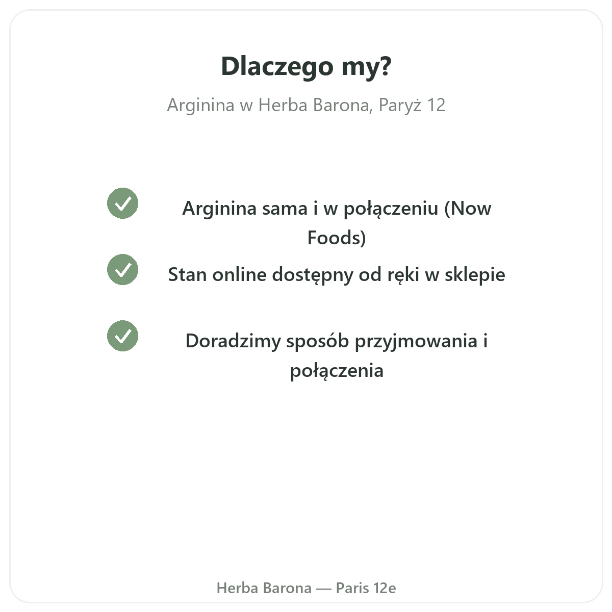 Dlaczego kupić argininę w Polsce w Herba Barona z Paryża