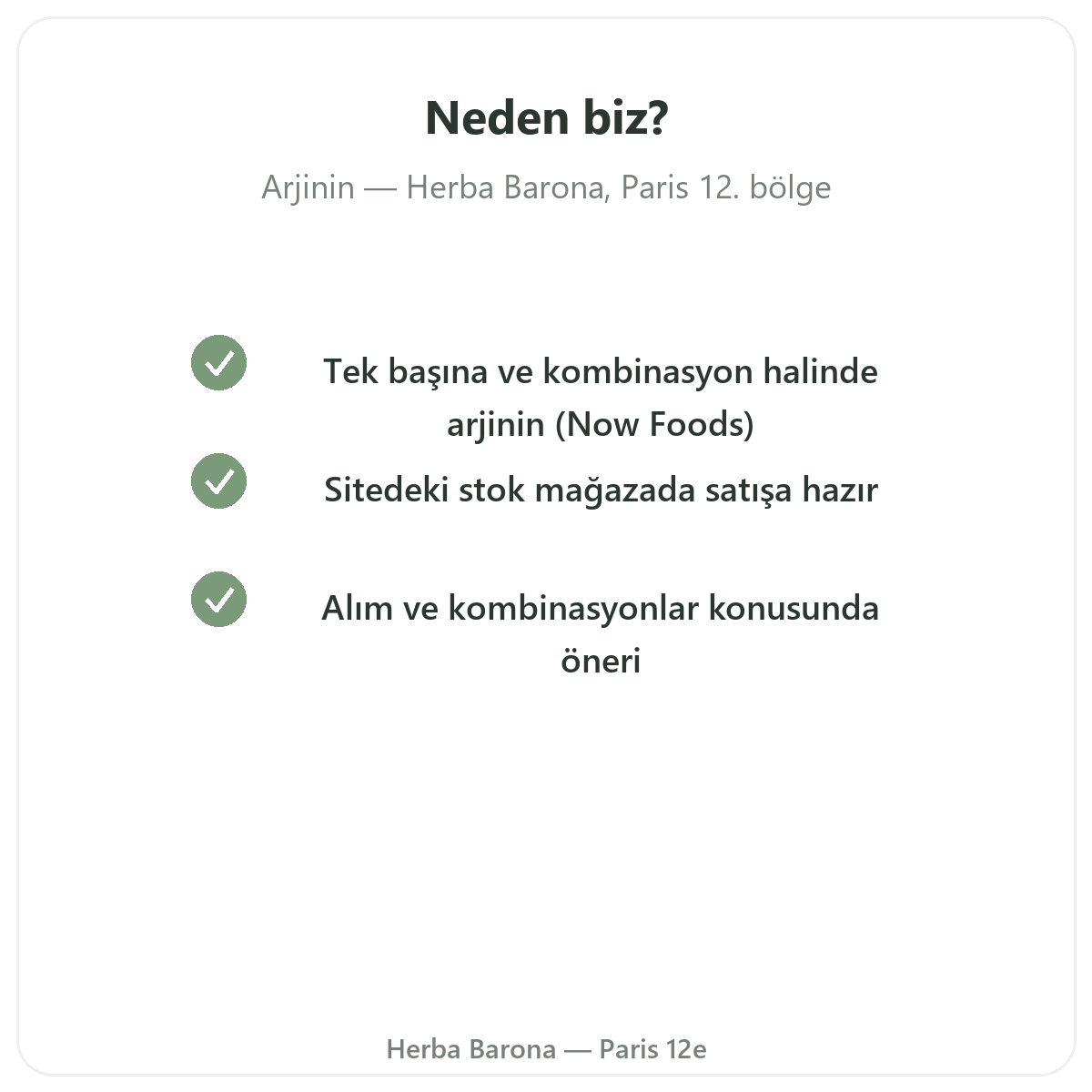 Arginin Paris’i Paris’te Herba Barona Paris 12. bölgeden neden almalı