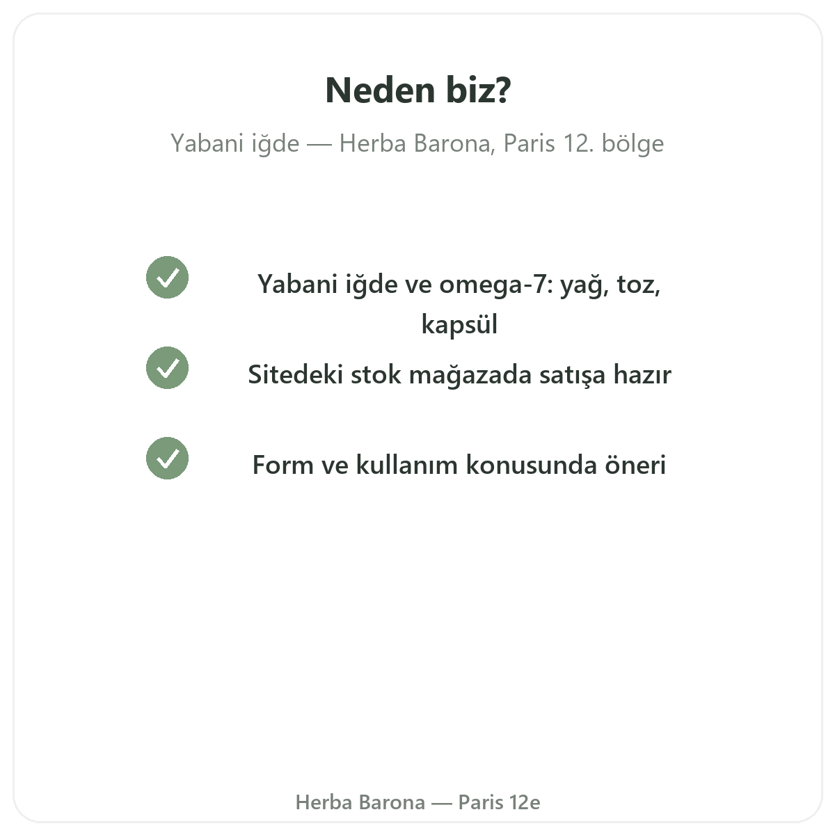 Deniz iğdesi omega-7 Paris neden Herba Barona’dan alınmalı, Paris 12. bölge