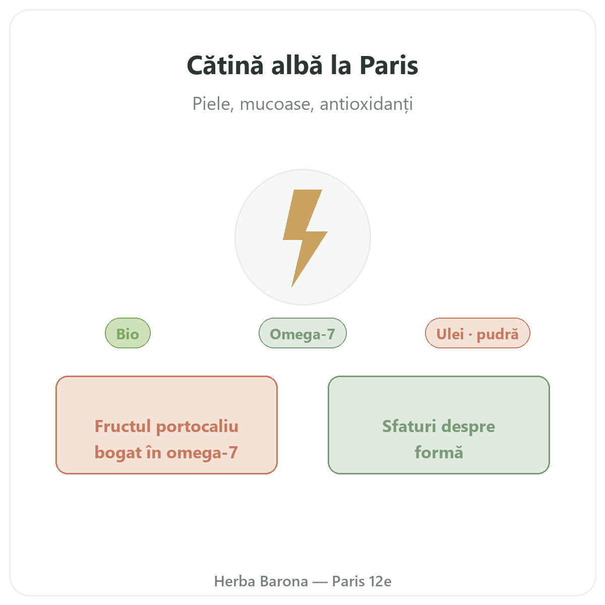 Cătină omega-7 Paris - prezentarea mărcii la Herba Barona Paris, arondismentul 12