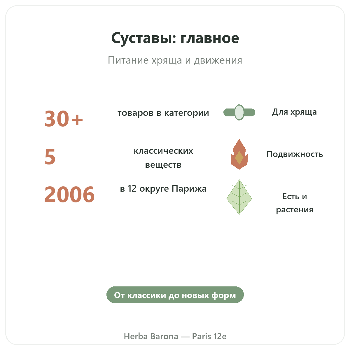 Суставы Париж вкратце — ключевые цифры в Herba Barona Париж, 12-й округ