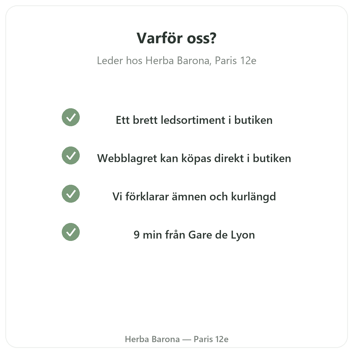 Varför köpa ledprodukter i Paris hos Herba Barona Paris 12e