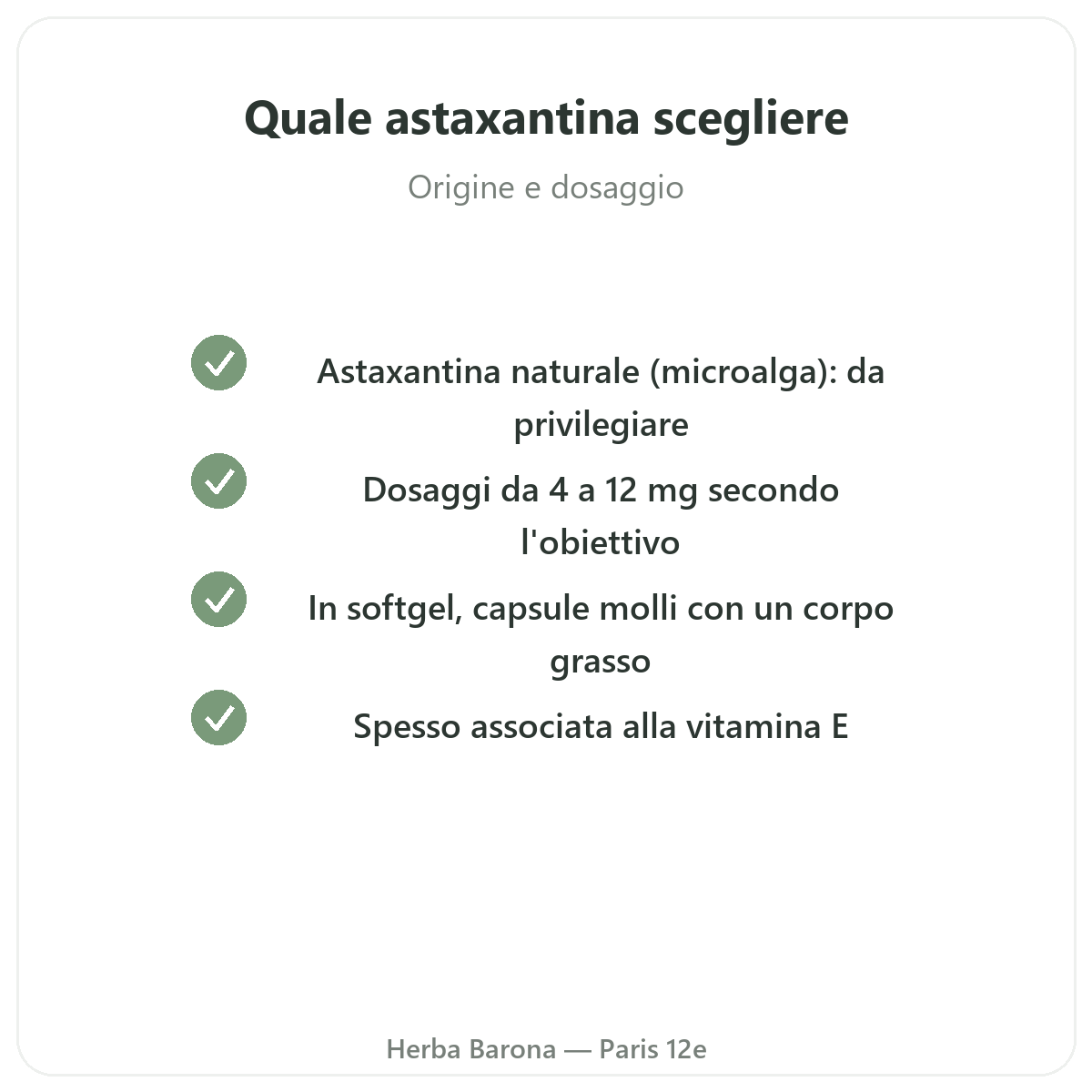 Astaxantina Parigi - impegni di qualità da Herba Barona Parigi 12e