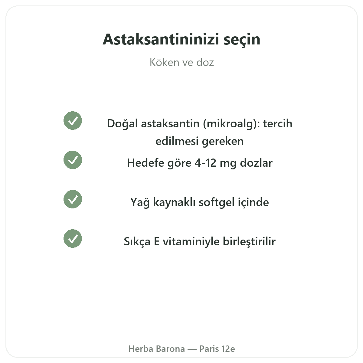 Astaksantin Paris - kalite taahhütleri, Herba Barona Paris 12. bölge