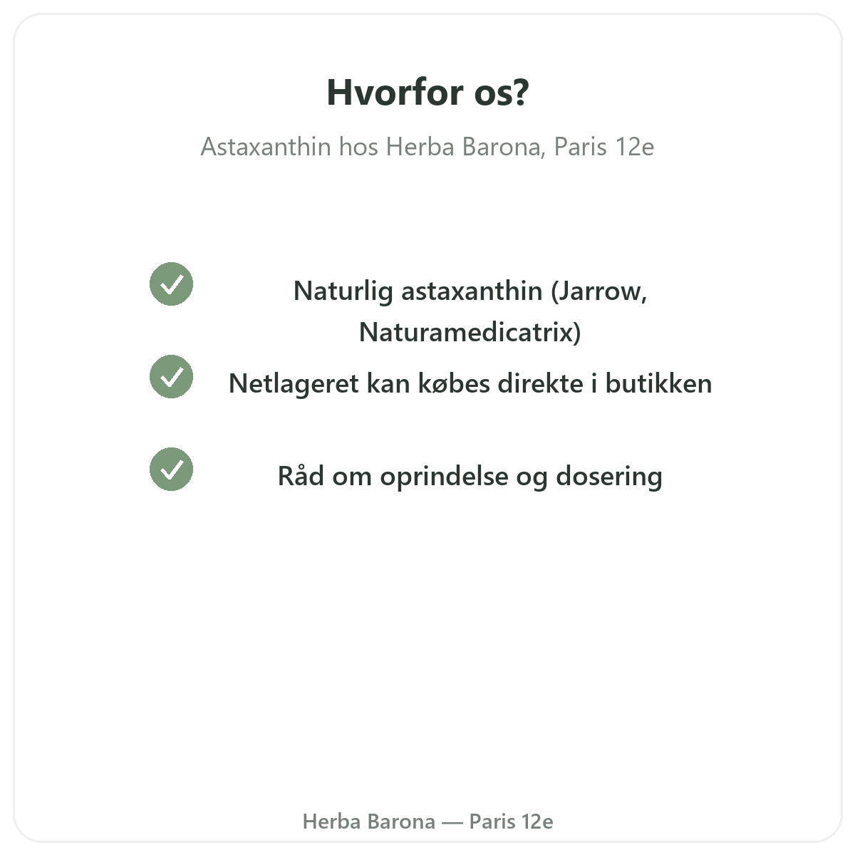 Hvorfor købe Astaxanthin Paris i Paris hos Herba Barona Paris 12