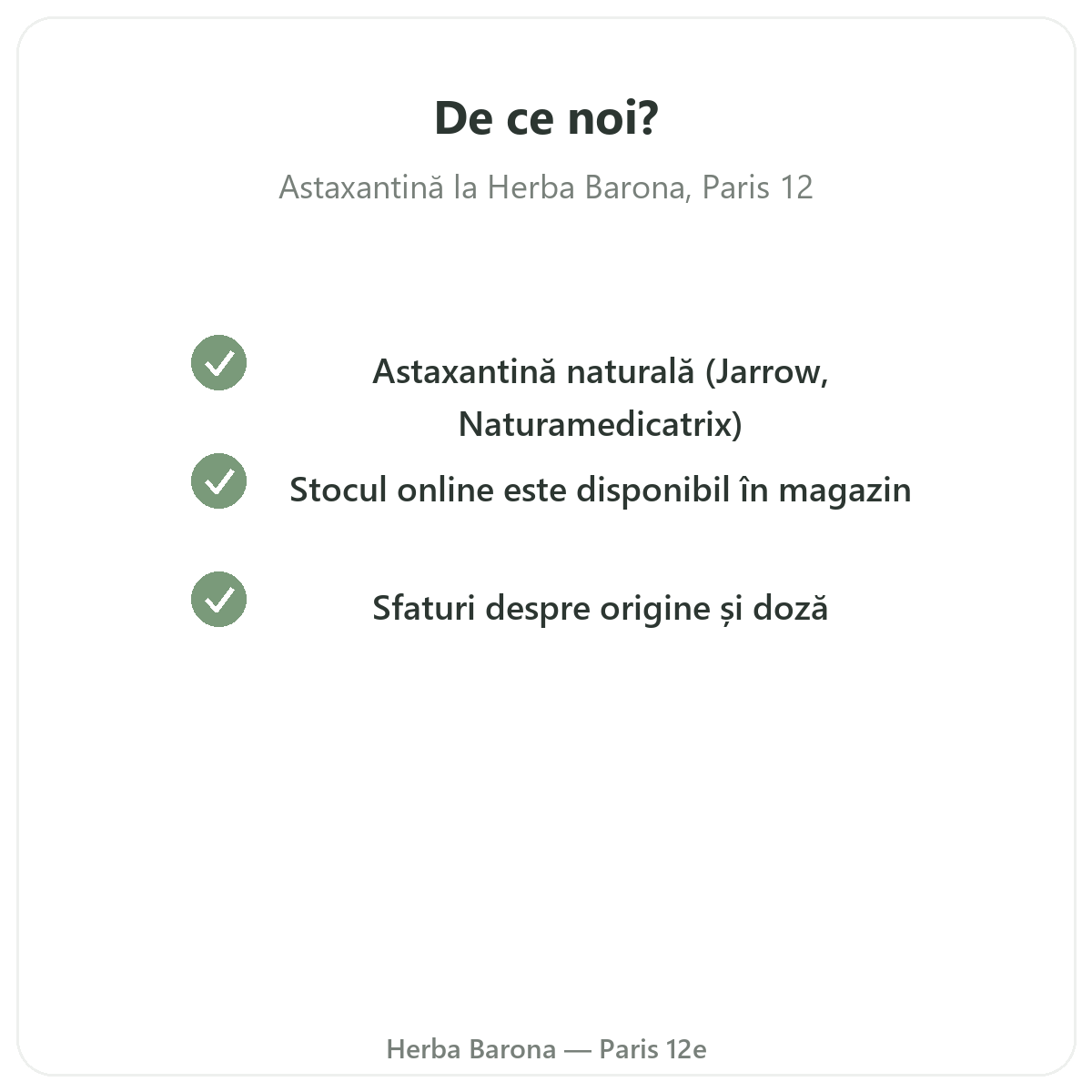 De ce să cumpărați Astaxantina Paris la Paris de la Herba Barona Paris 12e