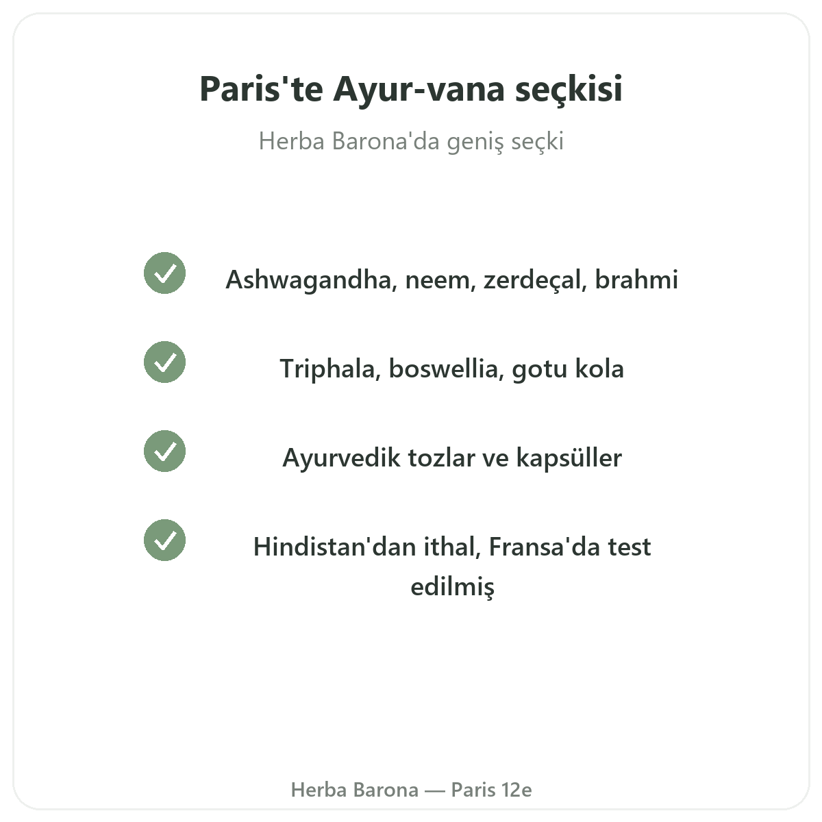 Ayur-vana serisi Paris’te - Herba Barona’da