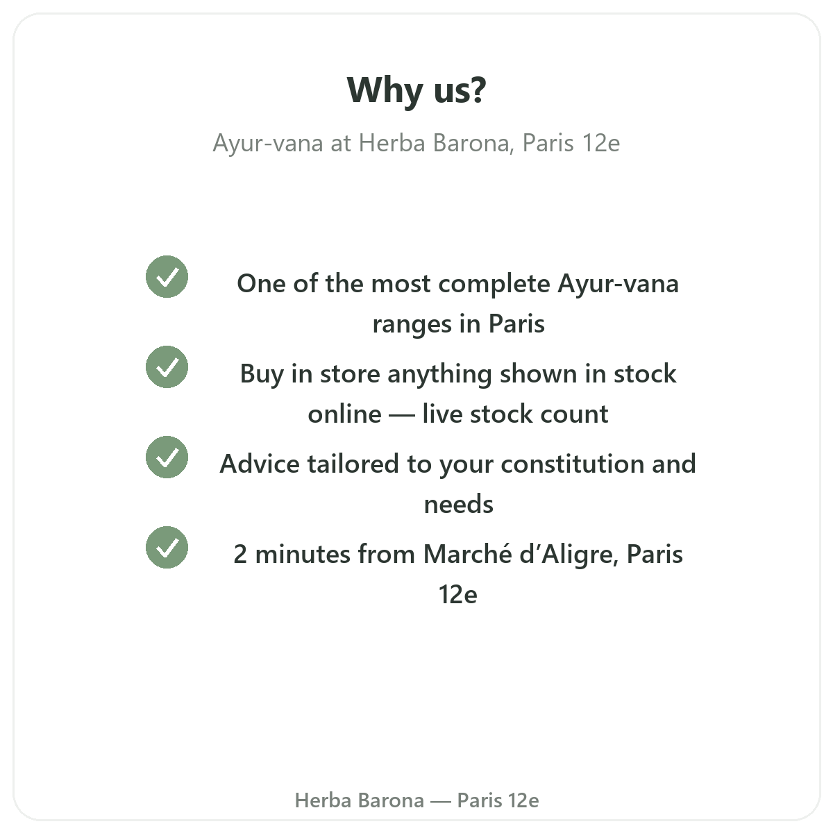 Why buy Ayur-vana in Paris at Herba Barona Paris 12th