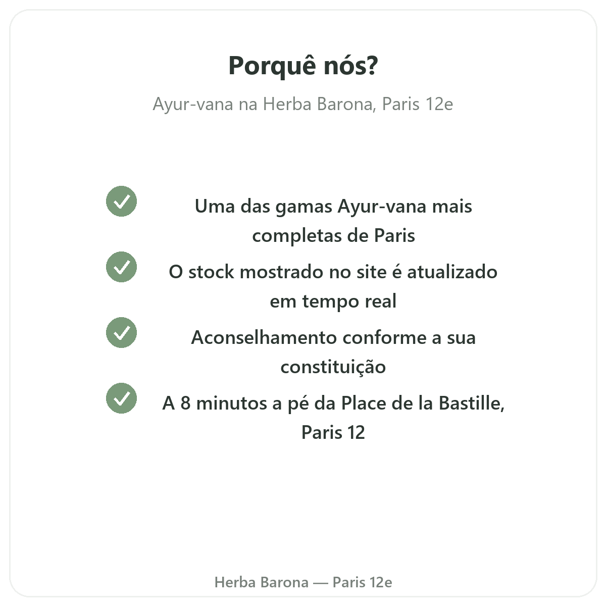 Porquê comprar Ayur-vana em Paris na Herba Barona Paris 12e