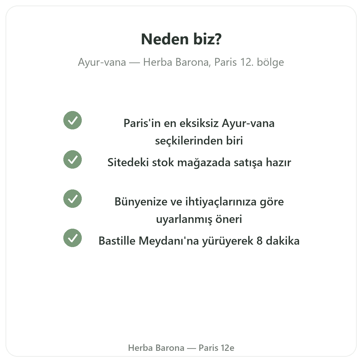 Ayur-vana Paris’te neden Herba Barona’dan satın alınır