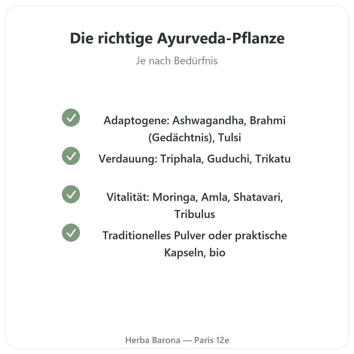 Ayurvedische Pflanzen in Paris – Qualitätsversprechen bei Herba Barona Paris 12e