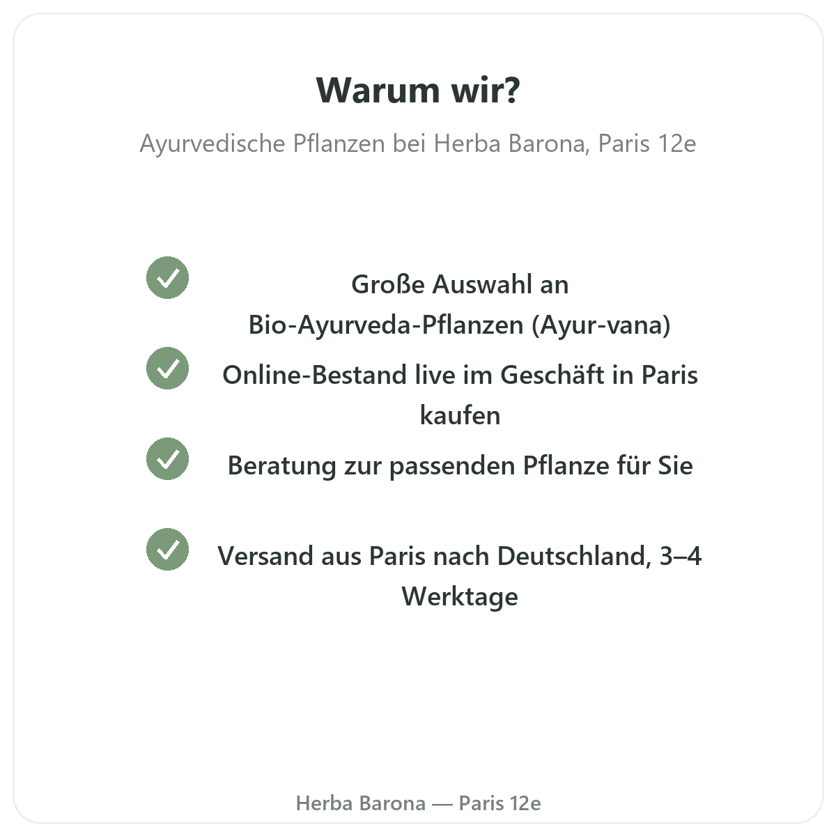 Warum Ayurvedische Pflanzen in Paris bei Herba Barona kaufen Paris 12e