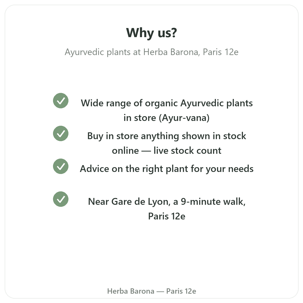 Why buy Ayurvedic herbs in Paris at Herba Barona Paris 12th